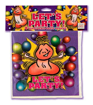 Lets Party  Happy Penis Party Napkins 8pk