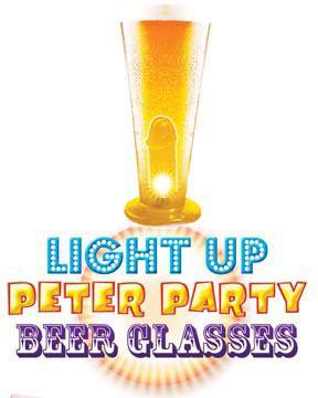 Light Up Peter Party Beer Glass Clear