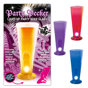 Light Up Peter Party Beer Glass Blue