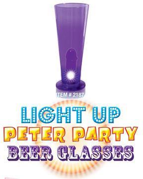 Light Up Peter Party Beer Glass Purple